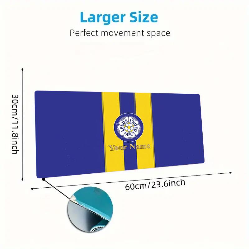 Leeds F Custom Name Large Size Mouse Pad Large Gaming Table Cushion Non-slip Laptop Tablet Big Mousepad XXL Mat Mini PC Playmat With Lock edge