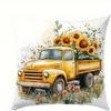 Sunflower Truck Pattern Pillow CoverSuitable for sofa car bedroom decorative cushion cover pillow cover