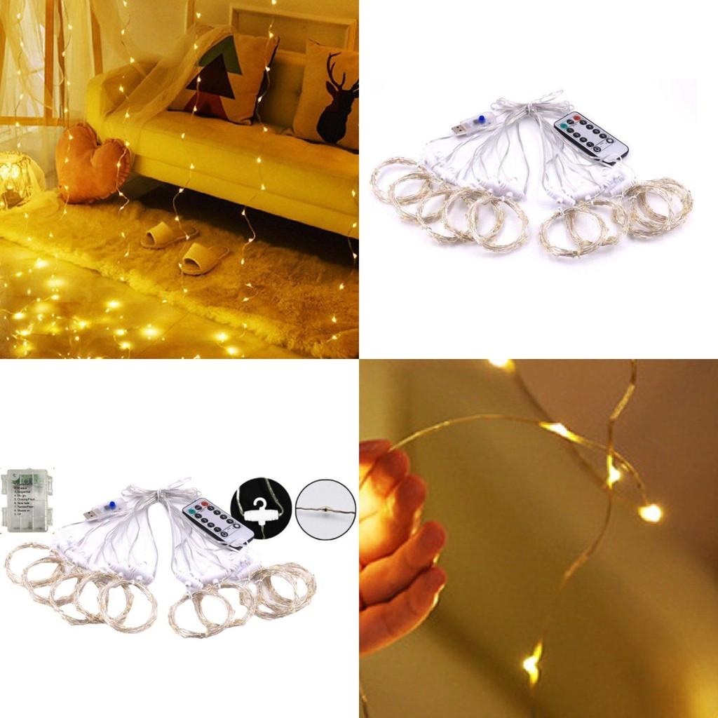 Indoor Usb Led Curtain String Lights With Remote Control For Bedroom And Living Room Decor