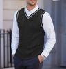 Men's Knitted Vest, Sleeveless, Casual V-neck, Thickened Waistcoat