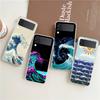 The Big Wave of Kanagawa ZFlip5 ZFlip3 Phone Case For Samsung Z Flip 3 5G Transparent Hard Shell Z Flip 4 Galaxy Cover Folding