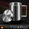 316 Stainless Steel Insulated Mug with Lid - Double-Walled, Anti-Scald Coffee Cup for Students, Light Luxury Design