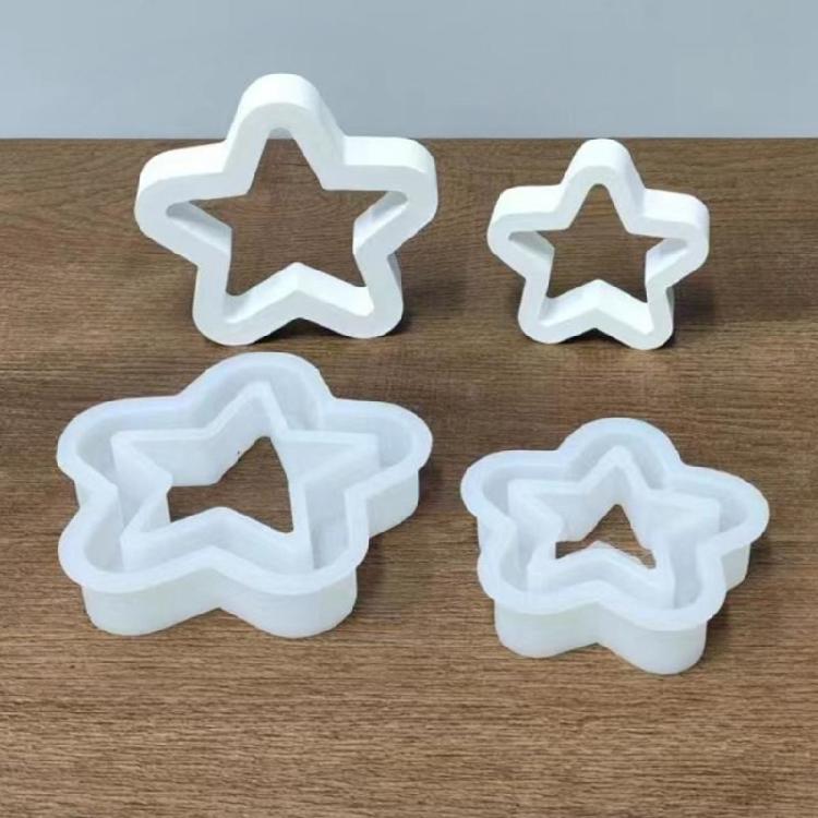 3Pcs Hollow Out Star Molds, Star Shaped Silicone Molds