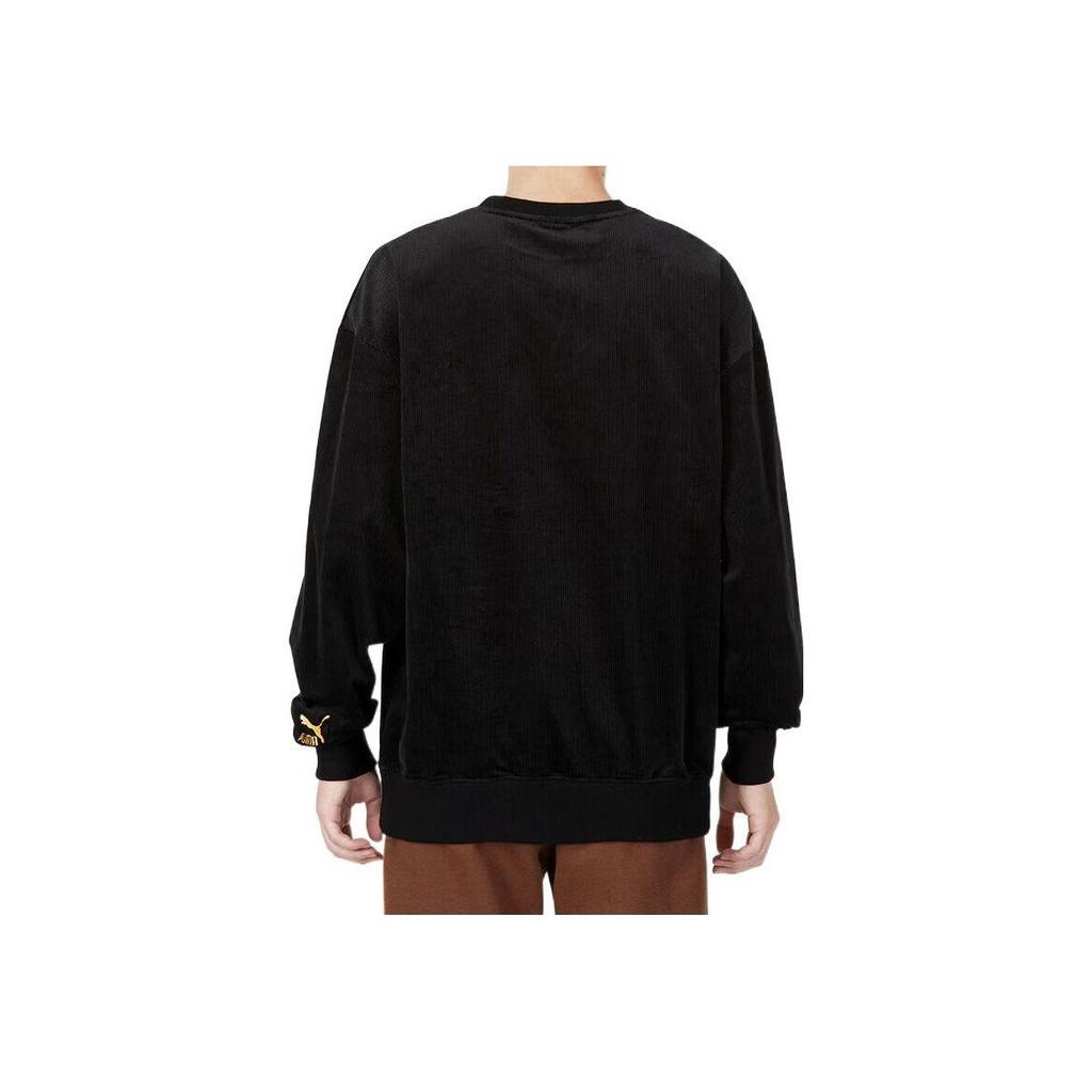 Puma Logo Print Crew Neck Pullover Sweatshirt Men Tops Black 539834-01