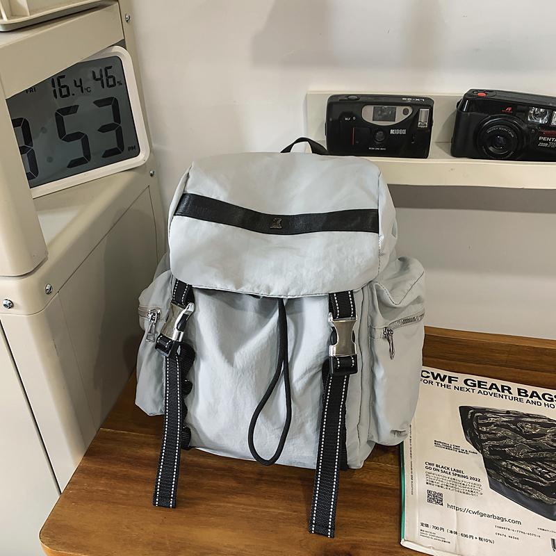 Men's Outdoor Mountaineering Bag Women's Lightweight Travel Backpack Solid Color High School Student Schoolbag