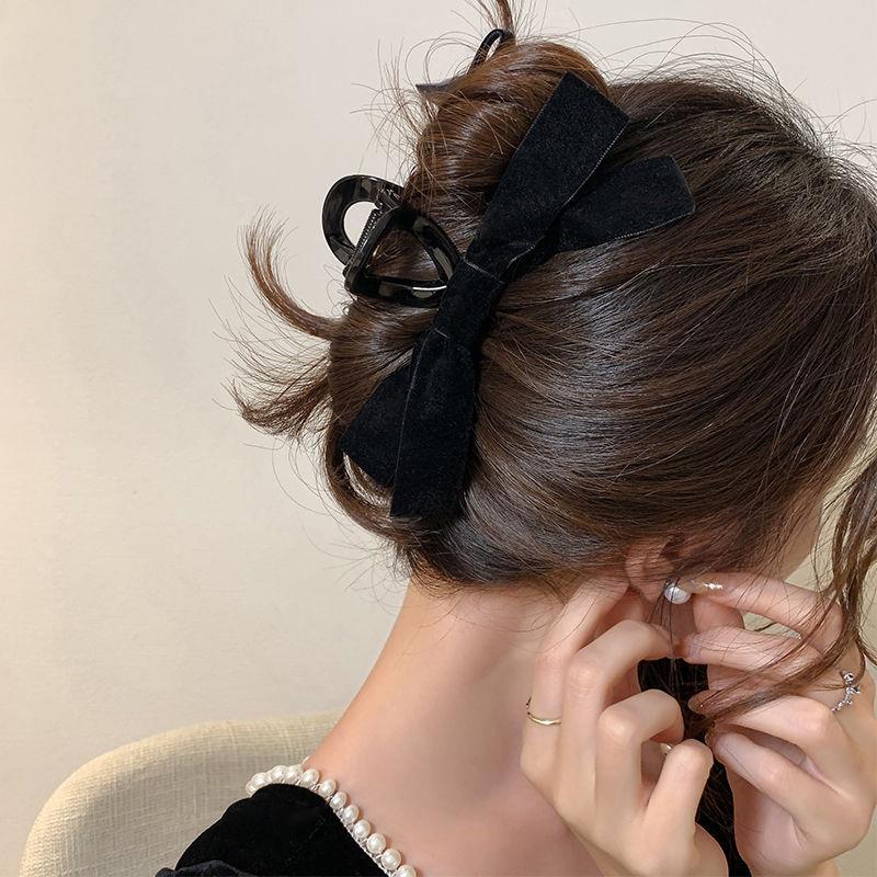 Korean Retro Velvet Bow Large Hair Catch Sweet Girl Headdress Behind The Head