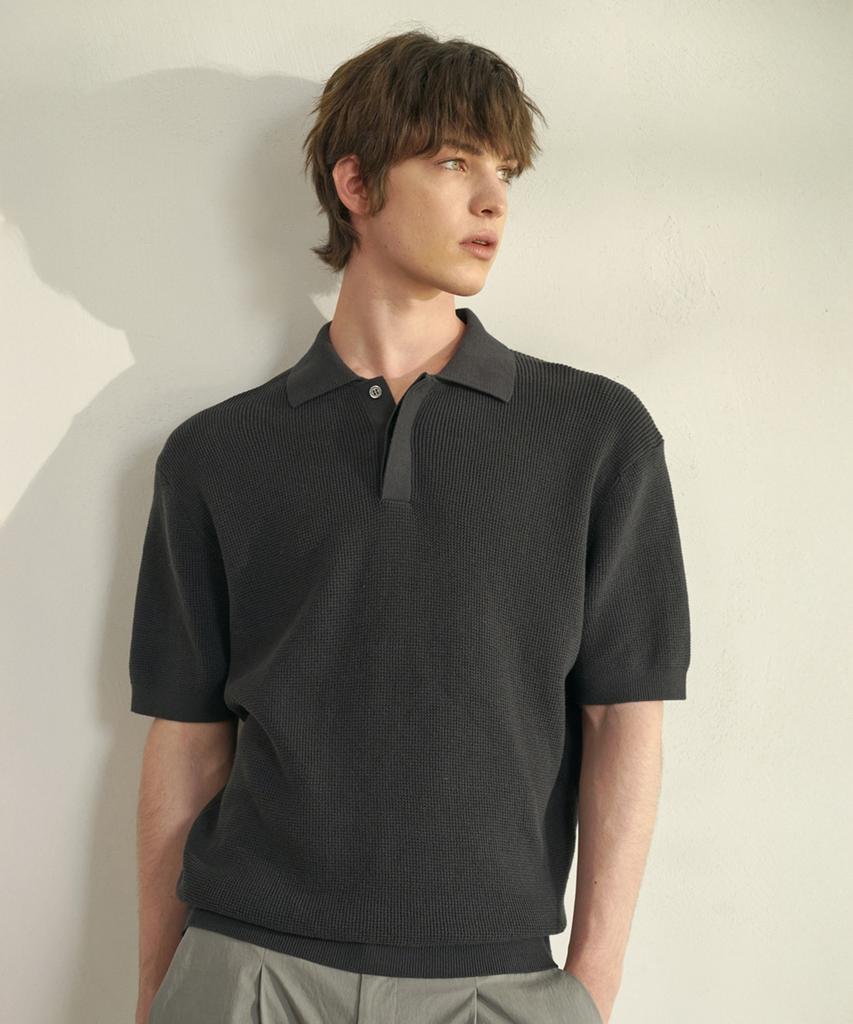 MOOD INSIDE Curly Hidden Collar Knit_White Melange (A Type)