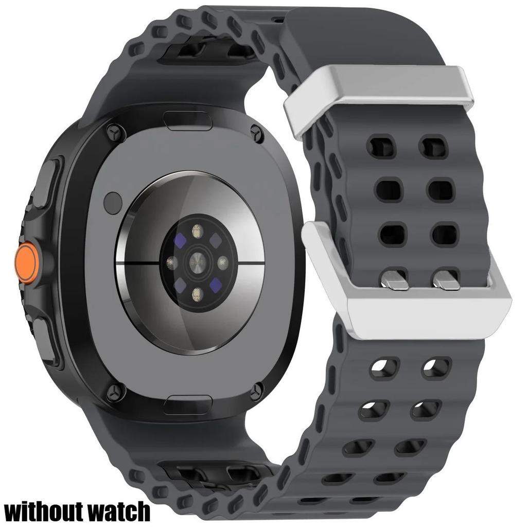 Marine Band for Samsung Galaxy Watch 8/8 Classic Ocean Strap Two-tone Silicone Band for Galaxy Watch 8 40 44mm Sport Bracelet