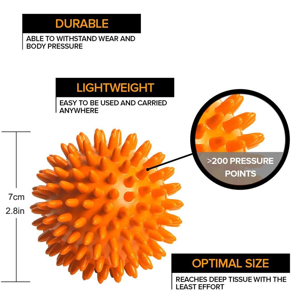 1Pcs Botqtow Spiky Massage Ball Hard Lacrosse Ball For Myofascial Release Physical Therapy Massage