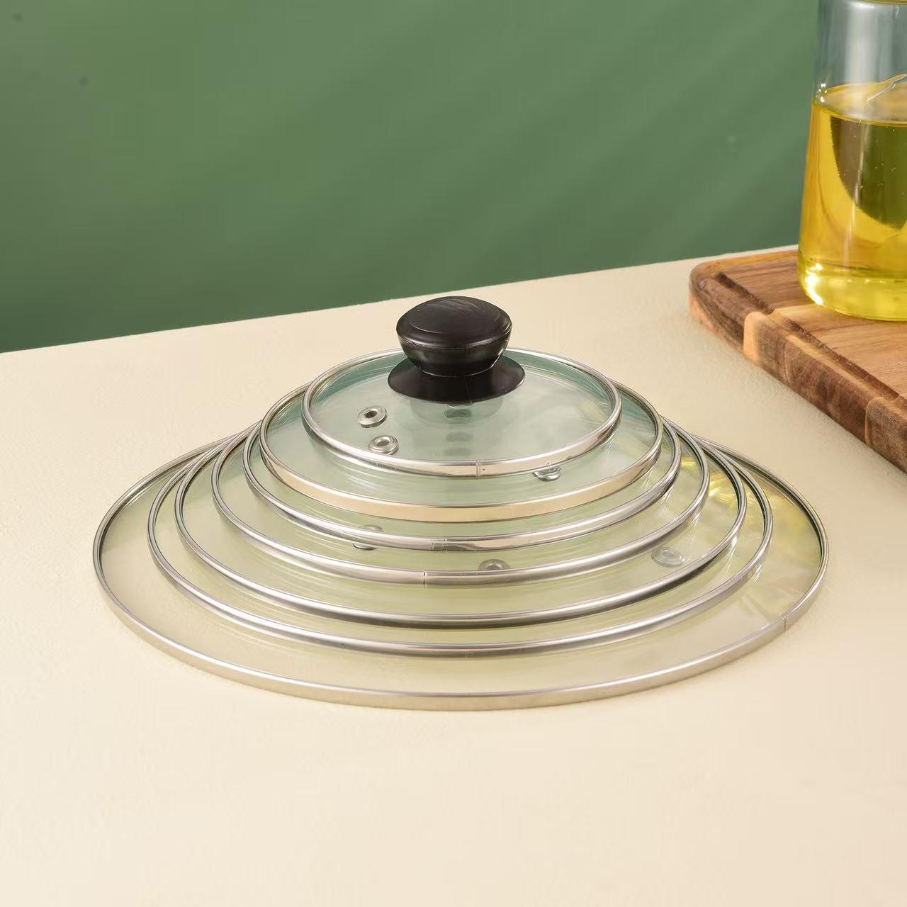 C-Type Tempered Glass Lid Transparent Steamer Soup Pot with Electric Clay Pot Lid 14.8 cm