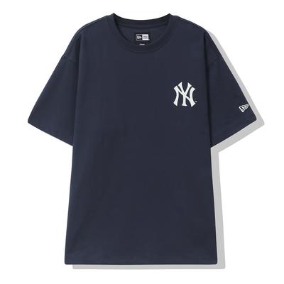 New Era MLB New York Yankees Logo Nadruk z literami Okrągły dekolt Krótki rękaw Koszulka Unisex Top 14726625