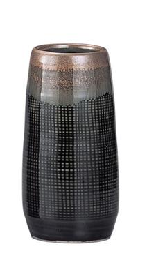 Black Oribe Gold-Like Vase [7.5 Inches]  Buddhist Altar Supplies, Memorial Supplies
