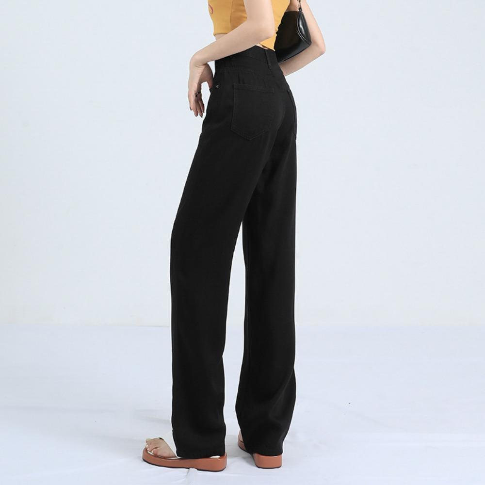 Spring and Summer 2025 New Casual Versatile Wide Leg Pants Women's Loose Straight Pants High Waist Skinny Jeans