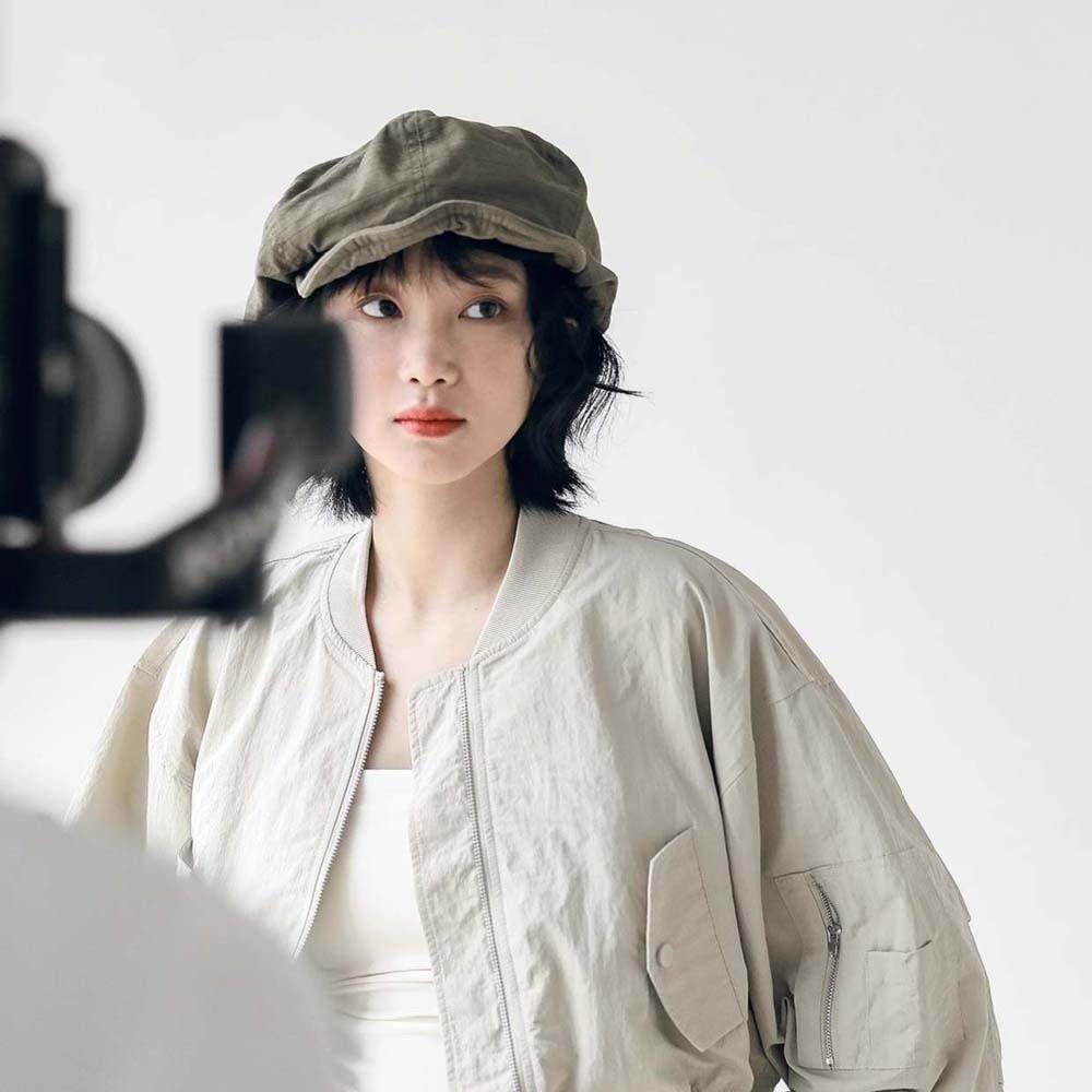 Big Head Circumference Retro Octagonal Hat Asymmetric Women Artist Hat Cloud Beret Cap Women