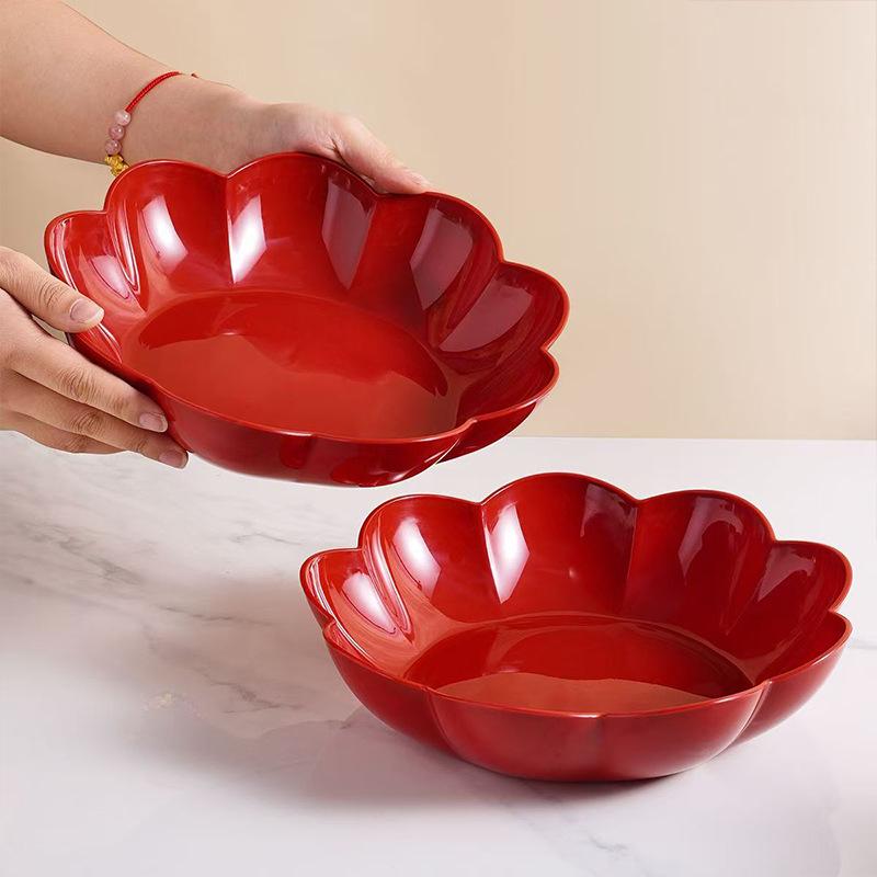 New Year Exquisite Red Fruit and Nut Plate for Home and Weddings
