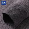 ROMON Men's 100% Pure Wool Thickened Striped Mock Neck Sweater