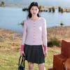 Sancai Plus Size Color-Block Knit Cardigan