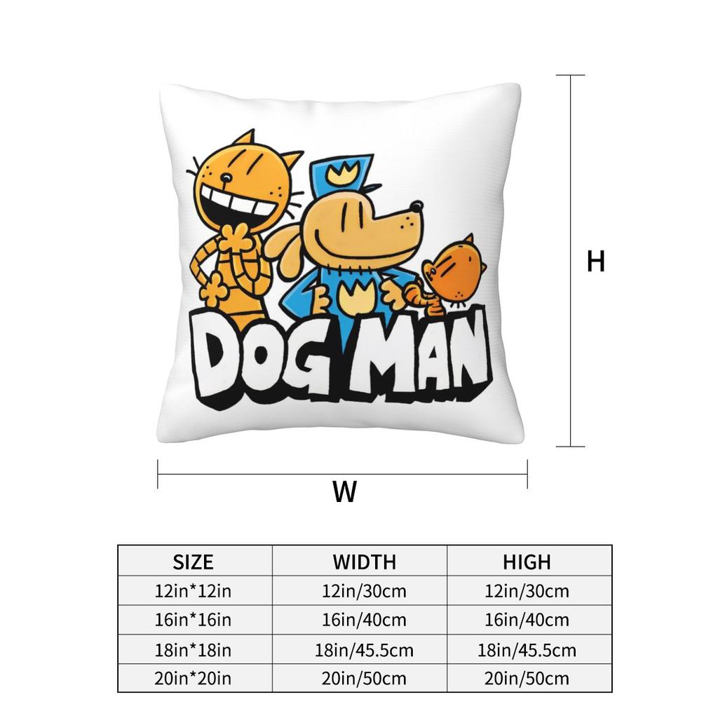 Dog Man Cat And Cute Man Square Pillowcase Pillow Cover Cushion Decor Comfort Throw Pillow for Home Living Room