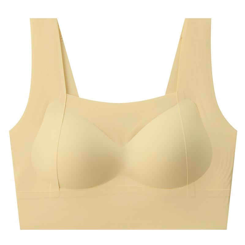 Lift Seamless Sports Underwear Square Collar Gather and Close Sub-breasts Bra Shock-proof Yoga Medium and Long Large U Beautiful Back Chest Wrap