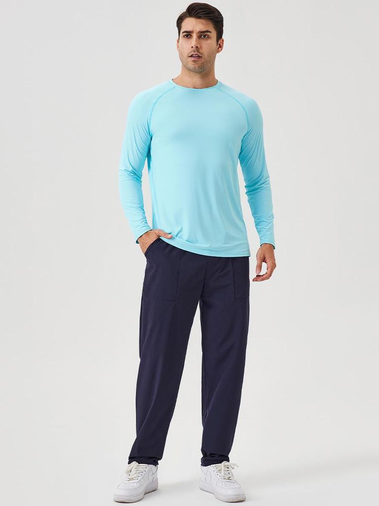 Men's Breathable Ice Silk Sun Protection Long Sleeve Running T-shirt