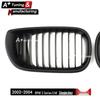 Mattschwarzer Frontgrill für BMW 3er E46 (2002-2004) 4-türig - Einzeilig
