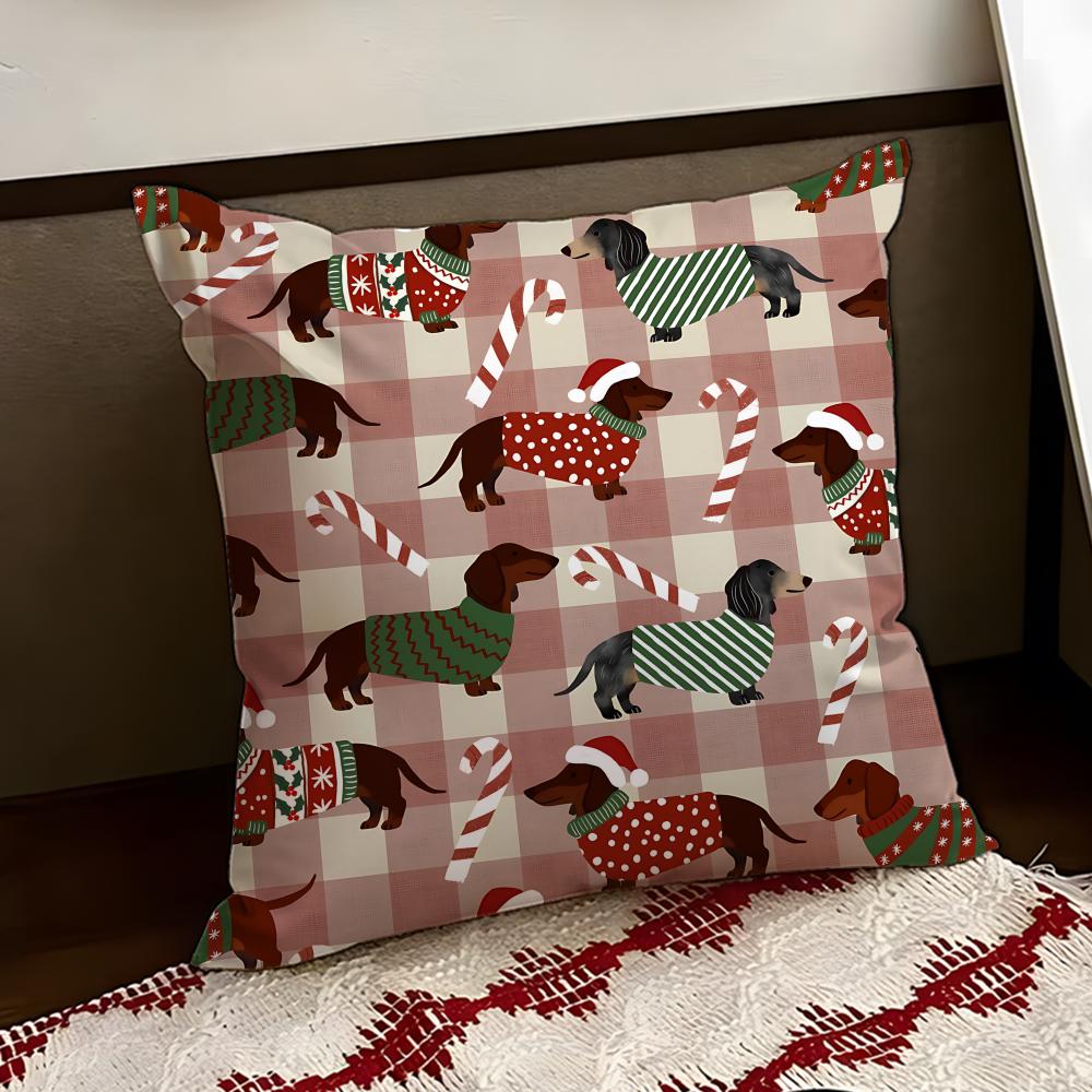 Funda de Cojín Elástica de Perro Salchicha Reversible Suave Duradera para Almohada Uso Multiescena en Casa Coche para Comodidad Diaria
