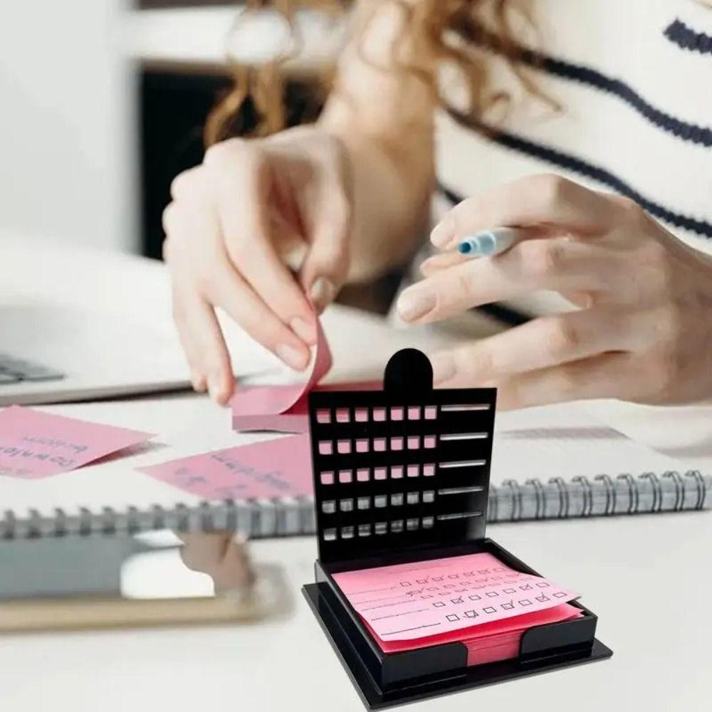 Multi Purpose Sticky Note Stencil with Template Notepad Dispenser Sticky Note Holder Set  Office