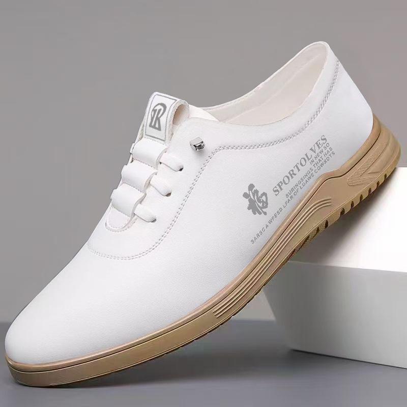 

2025 новые мужские туфли для повседневного путешествия деловые кожаные туфли с мягкой подошвой мягкие кожаные чехлы для ног повседневная обувь универсальные туфли на плоской подошве 45 белый