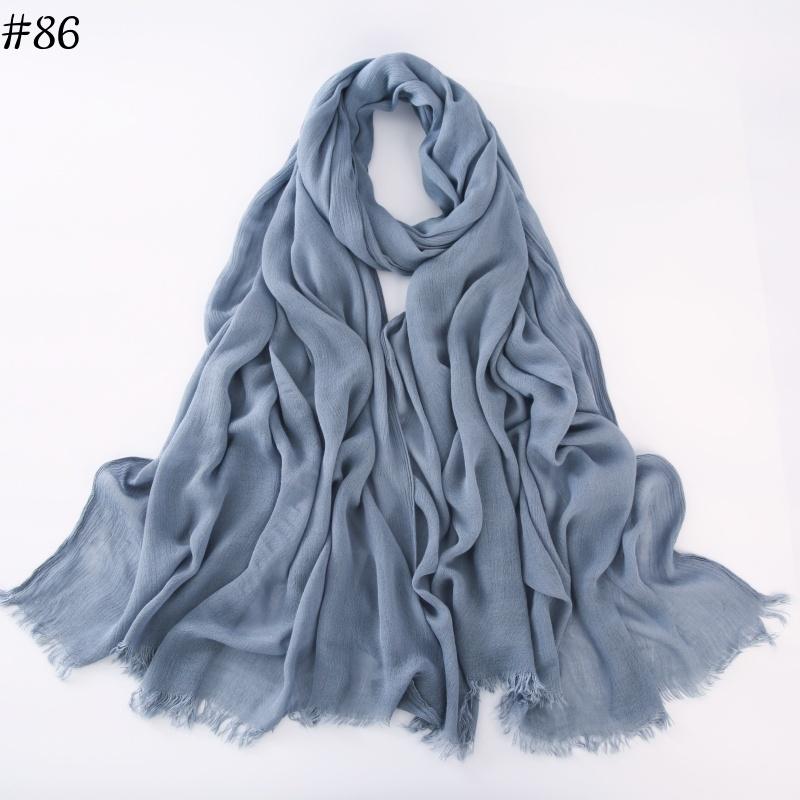 95 Colors Soft Cotton Viscose Scarf Rayon Material Muslim Hijab Mid Eastern Plain Solid Color Headscarf With Tassel