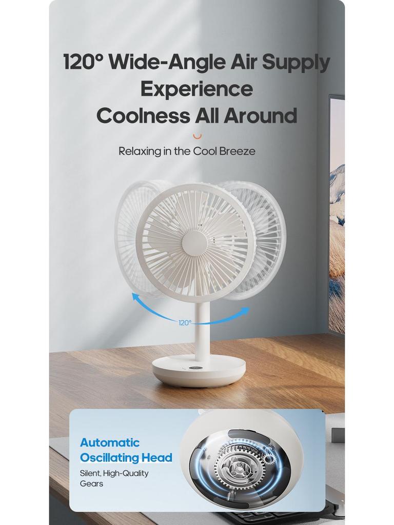 Multi-function Wireless Desktop Oscillating Electric Fan with Timer - High Power for Dormitory Use