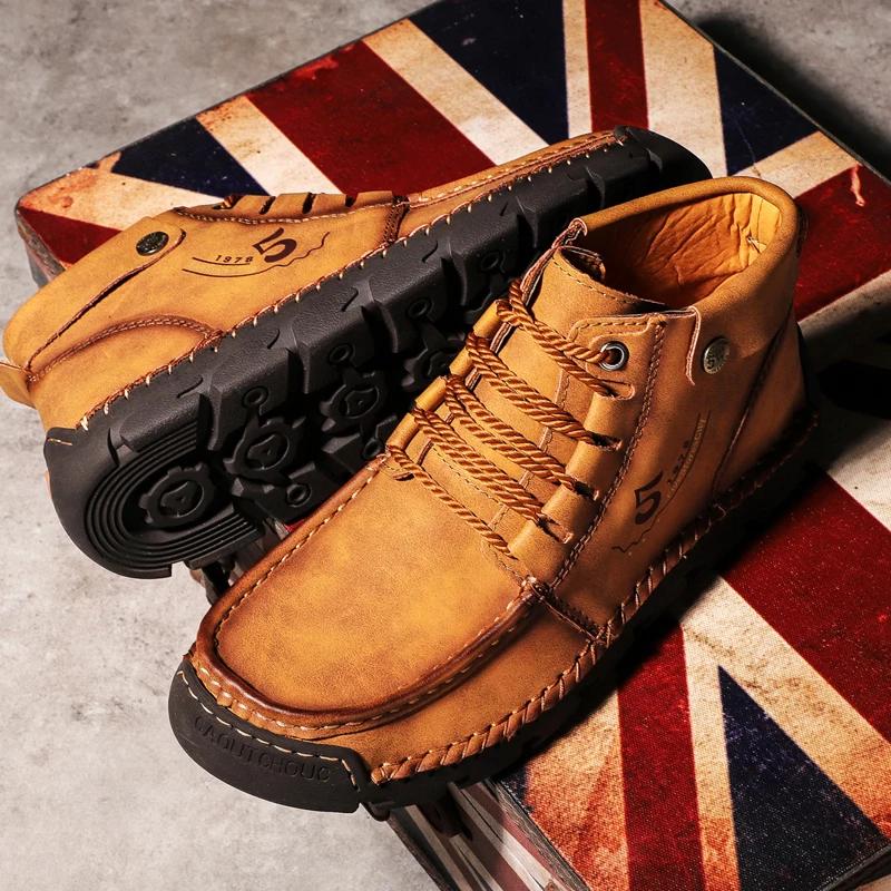 

Размер 48 Мужская обувь Высокое качество Высокие мужские кожаные ботинки Противоскользящие и износостойкие Повседневная обувь для вождения Zapatillas Hombre 39