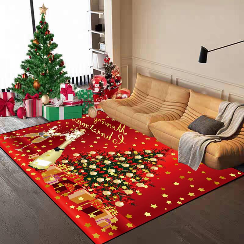Carpet for Living Room European Classical Blue Flower Carpet Non-slip Bedroom Large Area Floor Mat Washable Cloakroom Lounge Rug