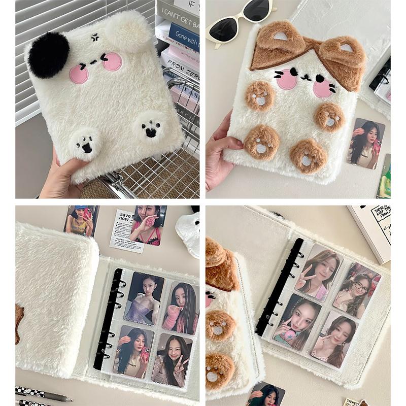 Kawaii Fluffy Cat Kpop Photocard Binder Collect Book Idol Photo Card Holder Photocard Album Stationery