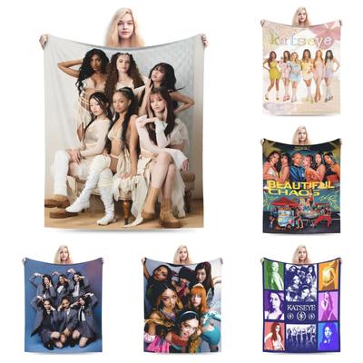 Katseye Members Kpop Flannel Blanket Idol Funny Throw Blanket for Home 200x150cm Bedspread