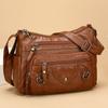 Borsa a tracolla in pelle PU Grande capacità Tracolla regolabile Borsa a tracolla per mamma Chiusura a zip Multi-scomparto Portafoglio da donna