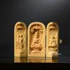 Hanro Holzschnitzerei, Buddhistische Statue, Drei Offene Buddhas, Dainichi Nyorai Triade, Acala, Shingon-Buddhismus, Kobo Daishi, Buddhistischer Altar, Holzschnitzerei,