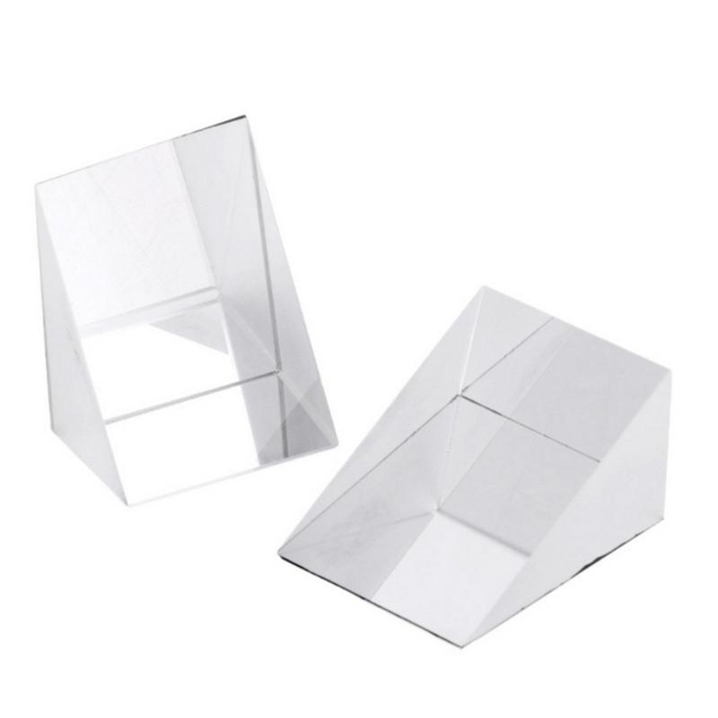 Optical Triangular Prism 10*10*10mm Right Angle Internal Reflection Prisms Mirror Reflective Surface Light Refraction Experiment