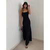 Elegantes Slim Fit Solid Sexy Party Langes Kleid Damen Casual Straps Rückenfreies Kleid für Damen Sommer Neue Hohe Taille A-Linie Ärmelloses Damenkleid 26383