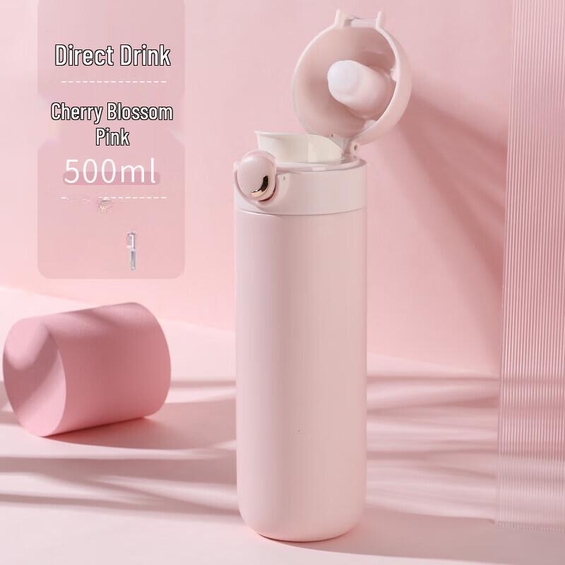MRSIKEY 500ml Insulated Straw & Direct Drink Travel Mug