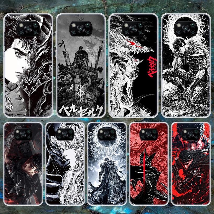 Black White G-Guts B-Berserks Soft Phone Case For Xiaomi Poco X3 X5 X6 X7 Pro X4 NFC F7 Ultra F6 F5 M6 M5S M4 M3 F4 Gt F3 Fundas