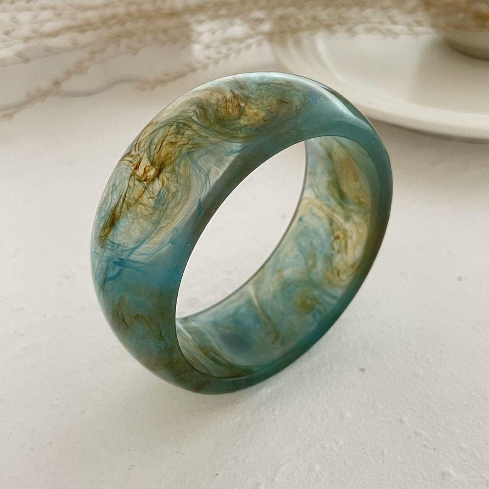 Smudge Chunky Bracelets Women Geometric Retro Hand Ring Creative Acrylic Transparent Bangles  Women