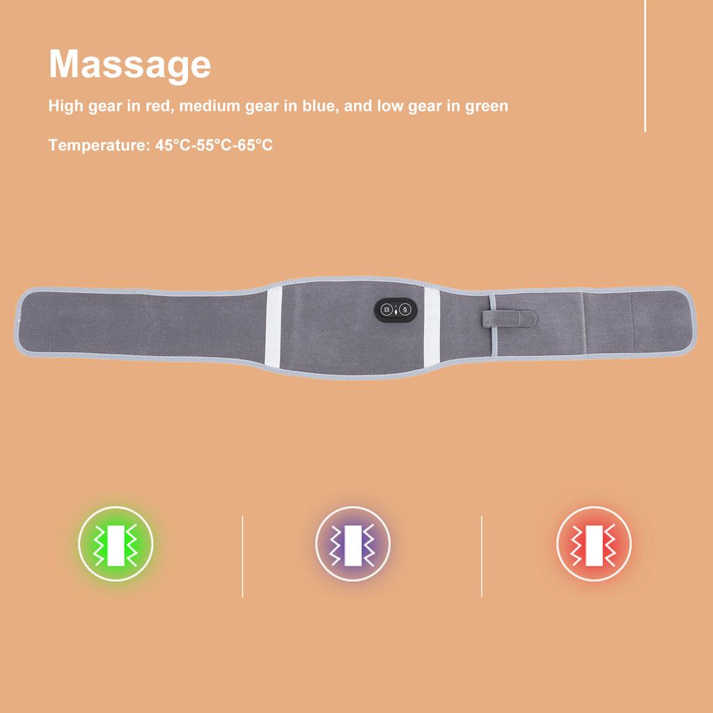 Heated Waist Belt Electric Vibration Heating Pad Heated Back Belt Abdomen Warmer Lumbar Support for Lower Back