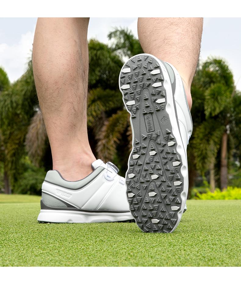 PGM Men's Breathable Non-Slip Golf Sneakers with Knob Laces for Autumn