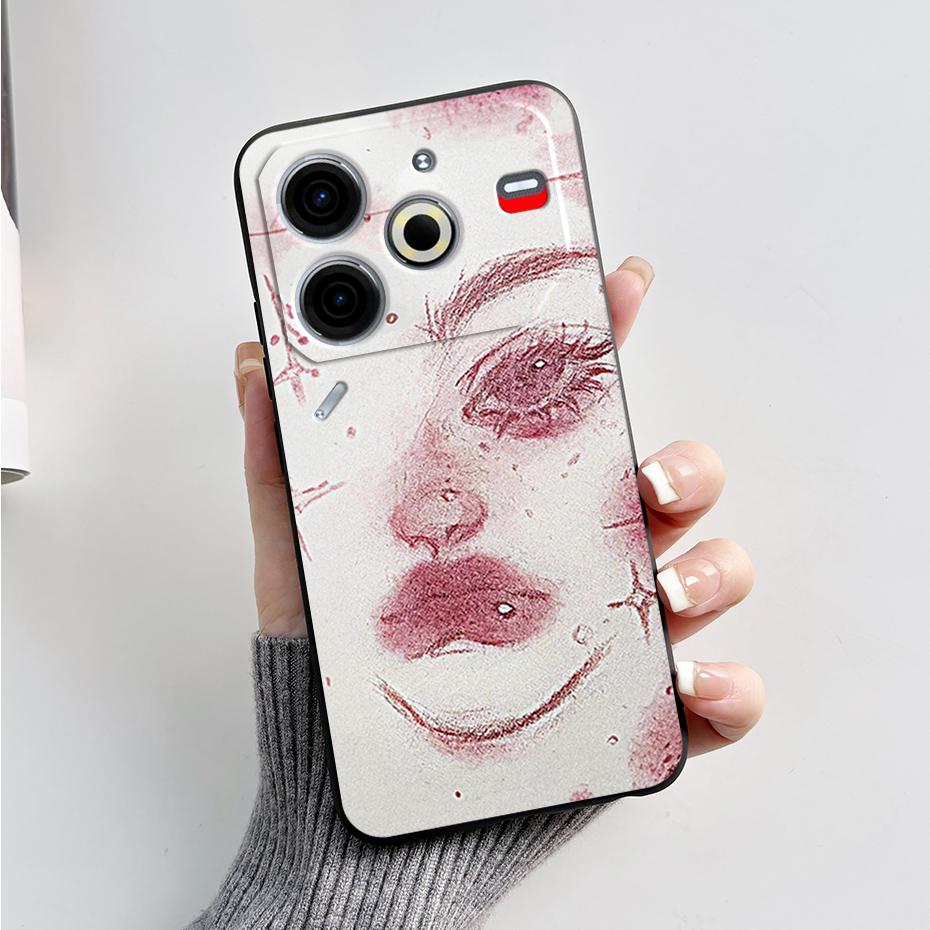 6.78" For Tecno Pova 6 Neo Case Pova6 Neo Back Cover Stylish Pattern Black Silicone Soft Phone Cases For Tecno Pova 6 Neo Fundas
