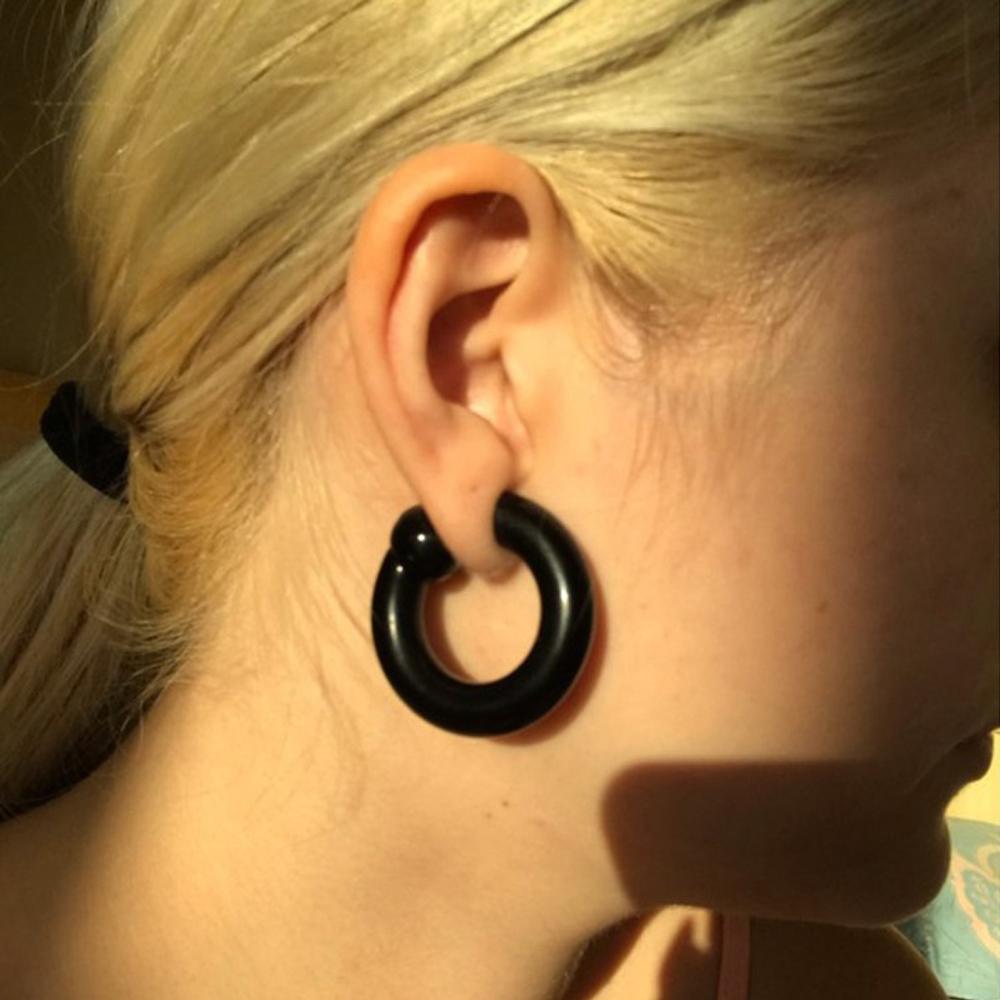 2 Pezzi Anello BCR Acrilico Grande Misura Anello con Sfera Catturata Tunnel per Orecchio Tappo Espansore Calibri Anello per Setto Nasale Orecchino Piercing Gioielli per il Corpo