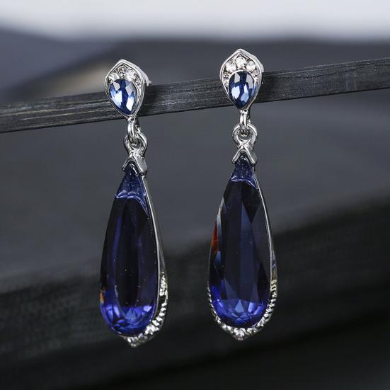 1 Paio Orecchini da Donna a Forma di Goccia d'Acqua Strass Lucenti Antiallergici Leggeri Decorazione Orecchio Gioielli Ballo di Fine Anno Cocktail Party Orecchini Pendenti