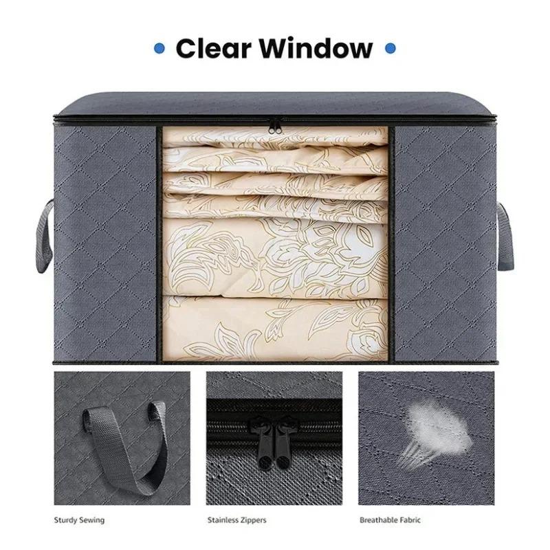 1/3/4/6/9 Pcs Foldable Comforter clothing Storage Bag Household Clothing Storage Box Dustproof Quilt Storage wardrobe organizer