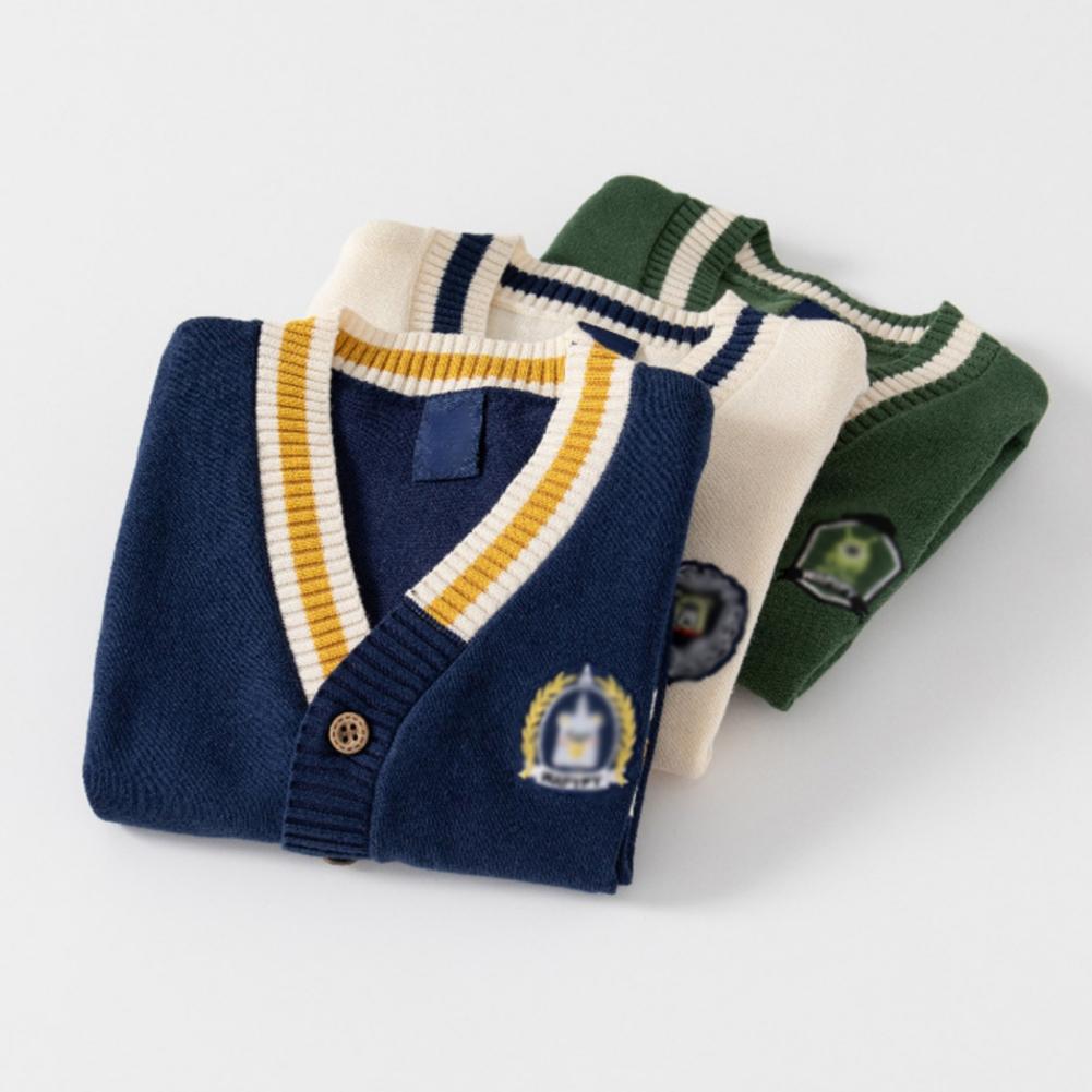 Kids Academy Style Knitted Coat Button Cardigan Sweater