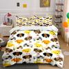 Padrão de Cão de Desenho Animado Decoração de Casa Macio Confortável Capa de Edredom Conjunto de Roupa de Cama Incluído 1*Capa de Edredom & 2*Fronhas presente