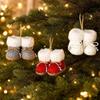 Elegante Weihnachtsstiefel Anhänger Handgefertigt mit Seil Gestrickte Weihnachtsschuhe Ornament Weich Niedlich Weihnachtsbaum Hängender Anhänger